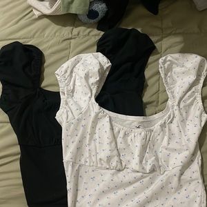 Hollister cropped square neck tee bundle